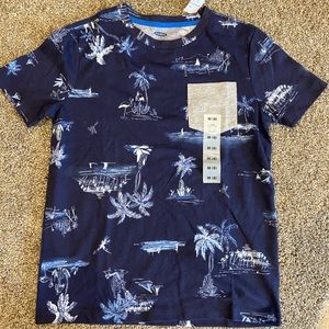 Boys Old Navy Size 8 T-Shirt Navy w Islands